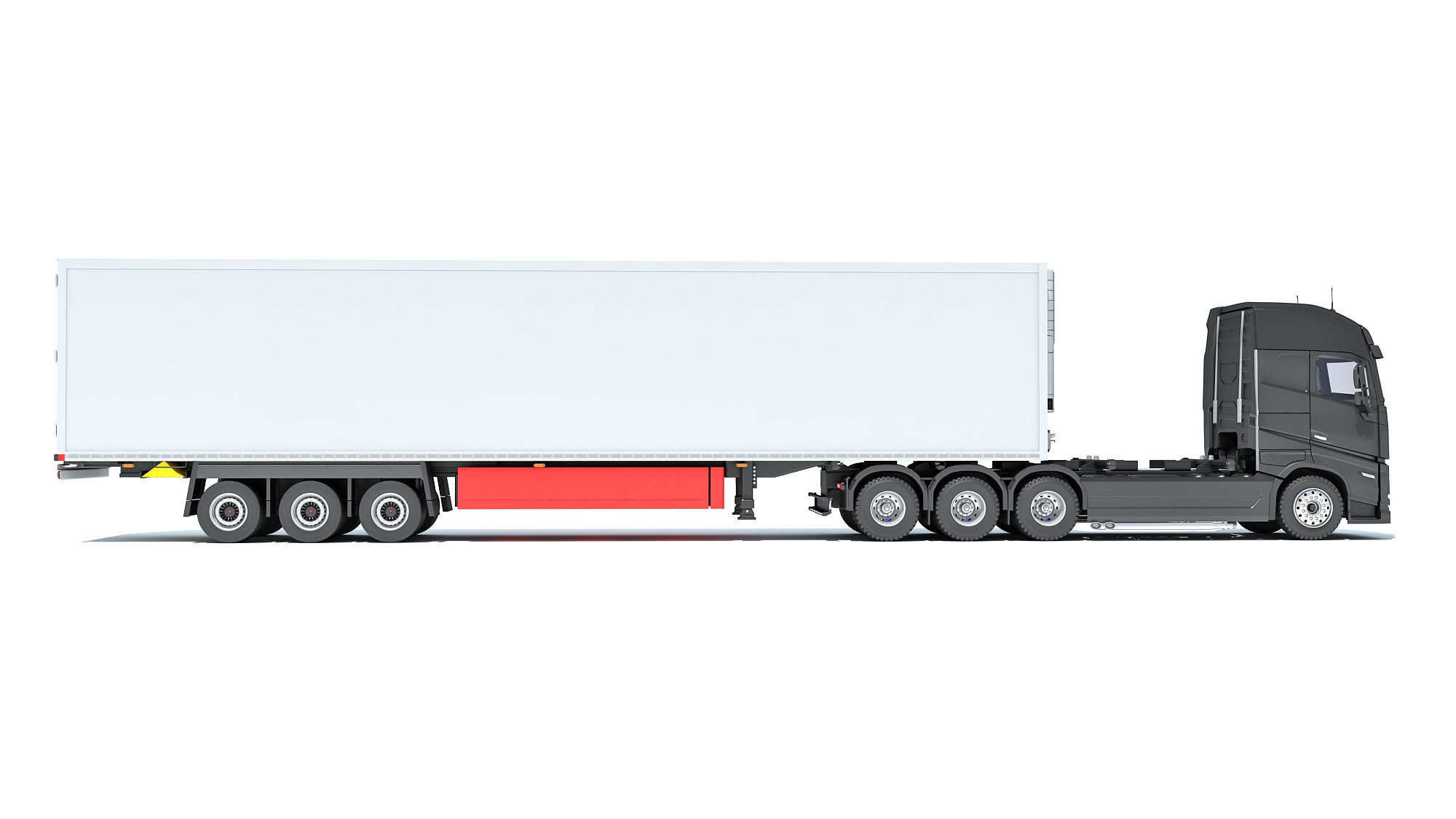 Truck with Reefer Refrigerator Trailer 3D model_5