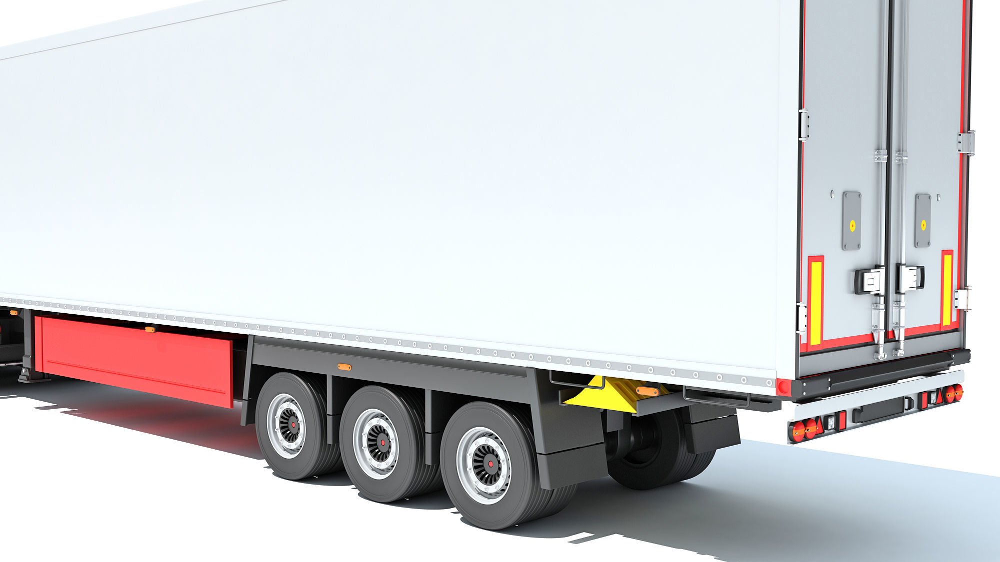Truck with Reefer Refrigerator Trailer 3D model_15