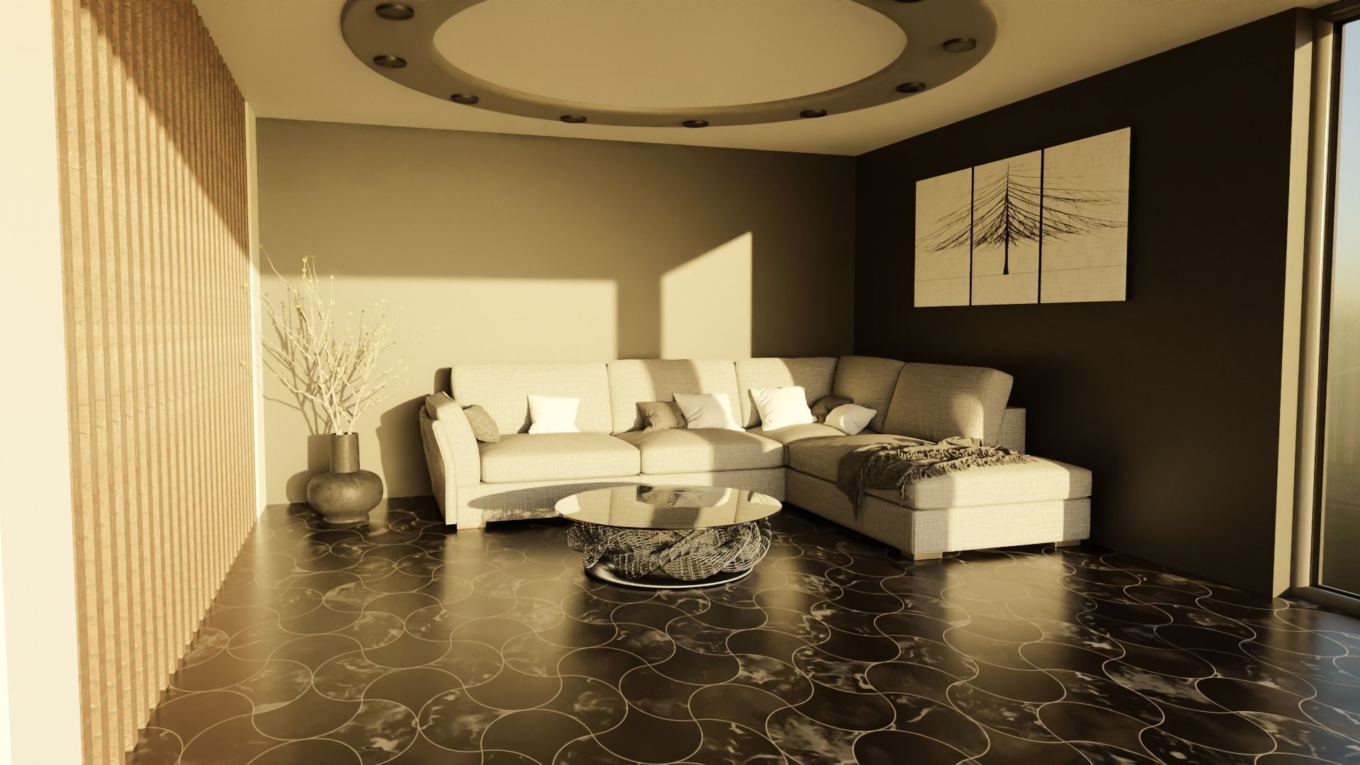 Dark living room free 3D model | CGTrader
