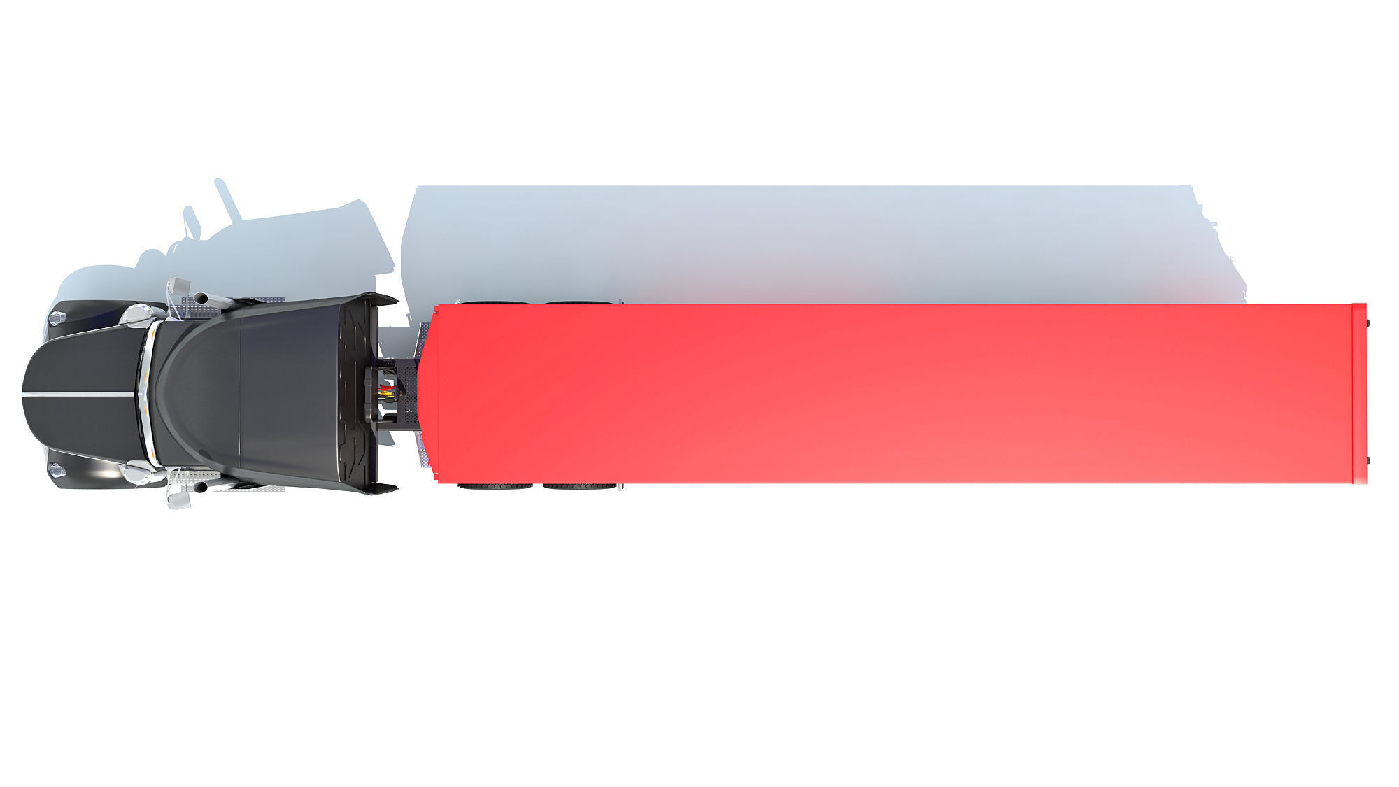 Truck with Animal Transporter Trailer 3D model_11