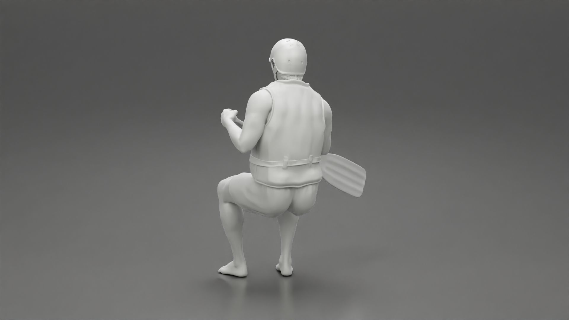 Man in a raft boat paddling pose 1 3D print model_10