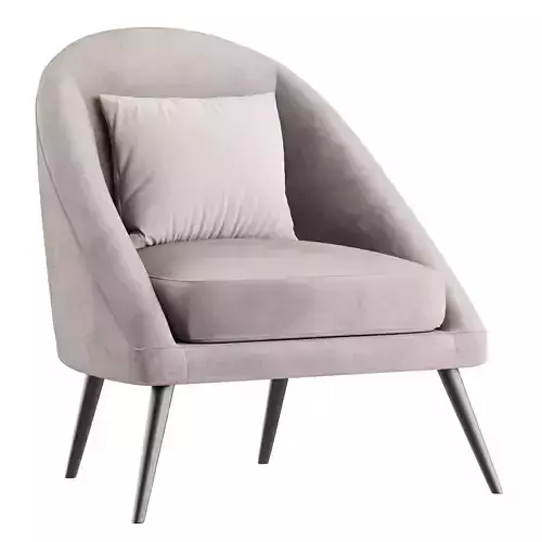 MOON UPHOLSTERED ARMCHAIR WITH DEEP CONVEX BACK