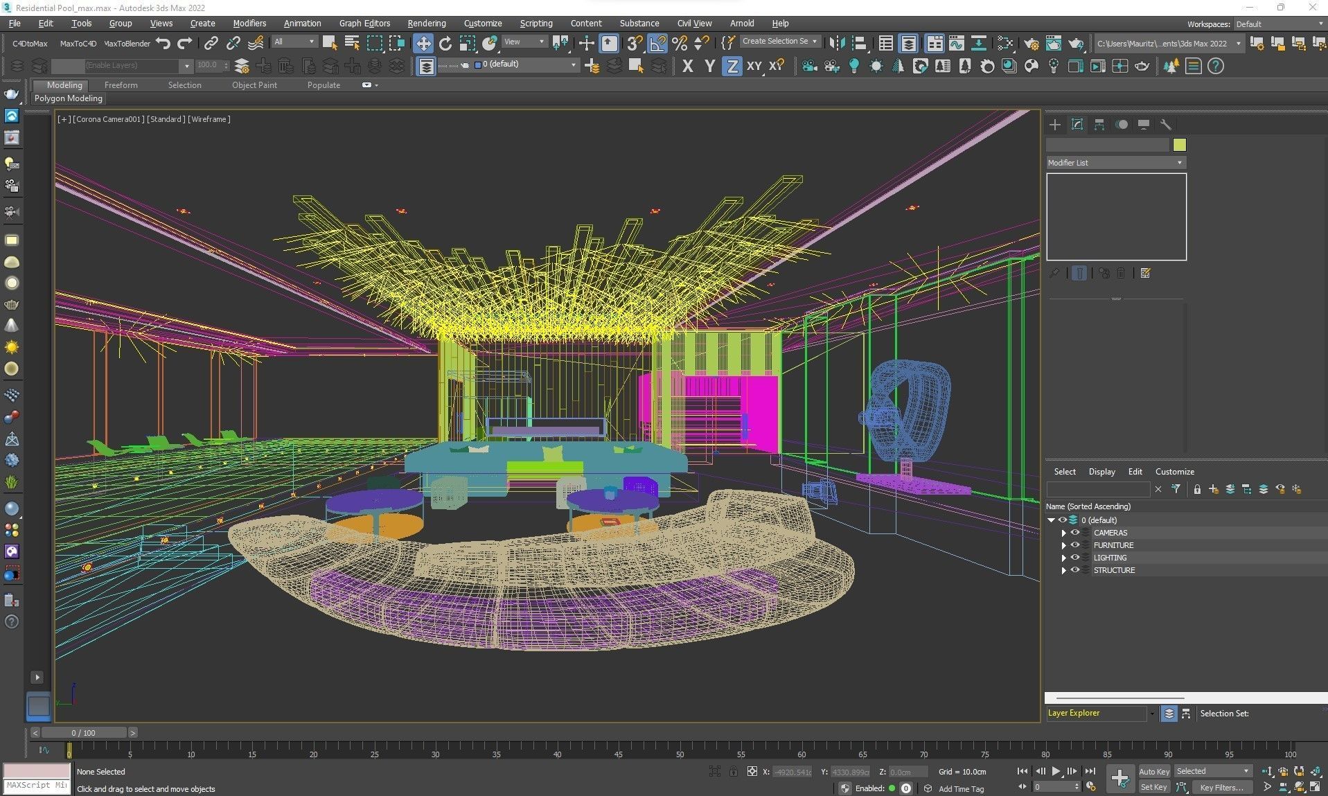 Corona - 3ds Max scene files - Residential Pool Interior 3D model_9