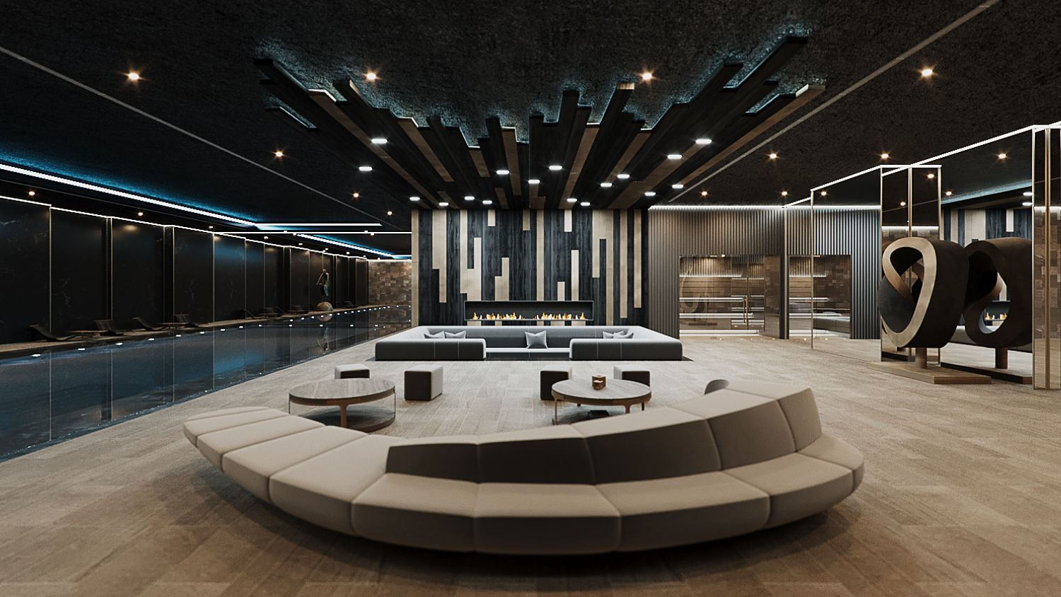 Corona - 3ds Max scene files - Residential Pool Interior 3D model_1