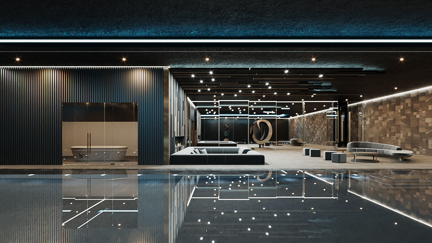 Corona - 3ds Max scene files - Residential Pool Interior 3D model_5