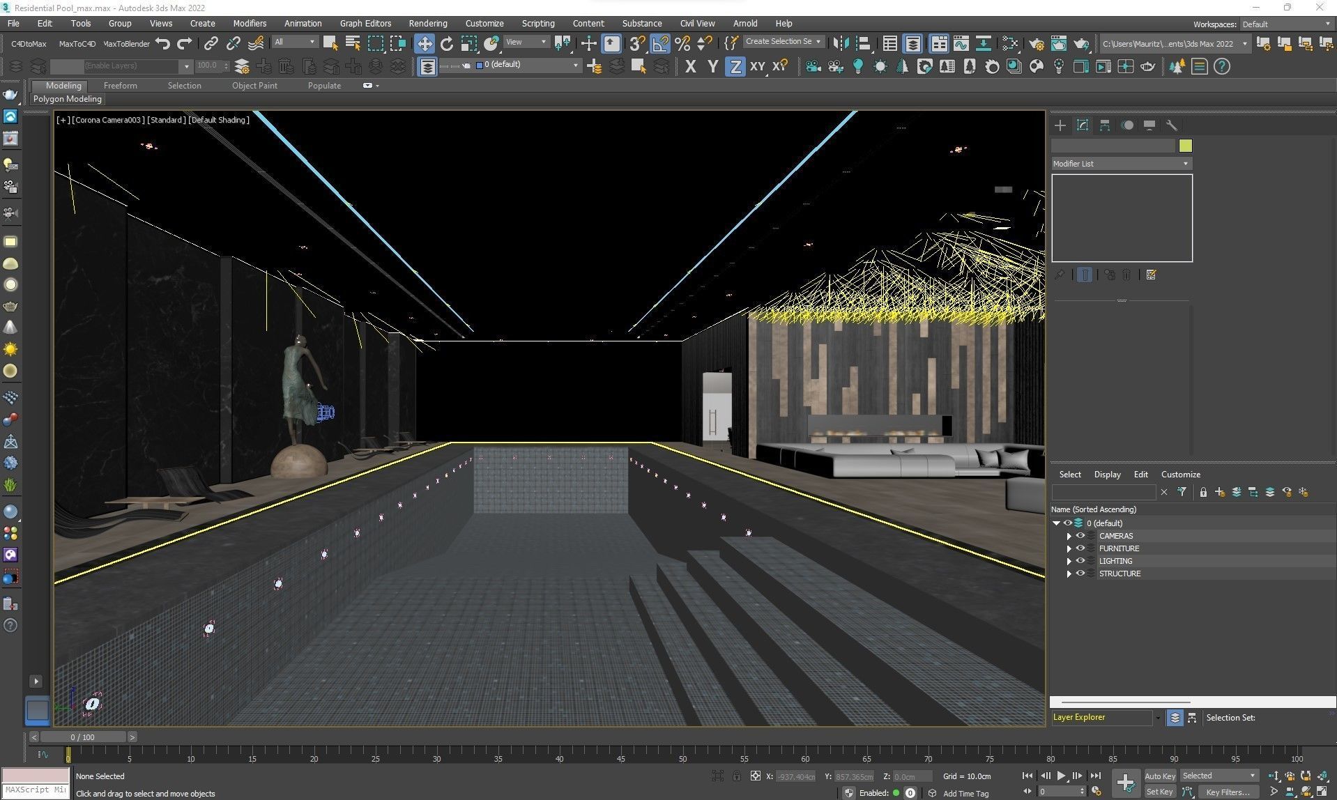 Corona - 3ds Max scene files - Residential Pool Interior 3D model_12