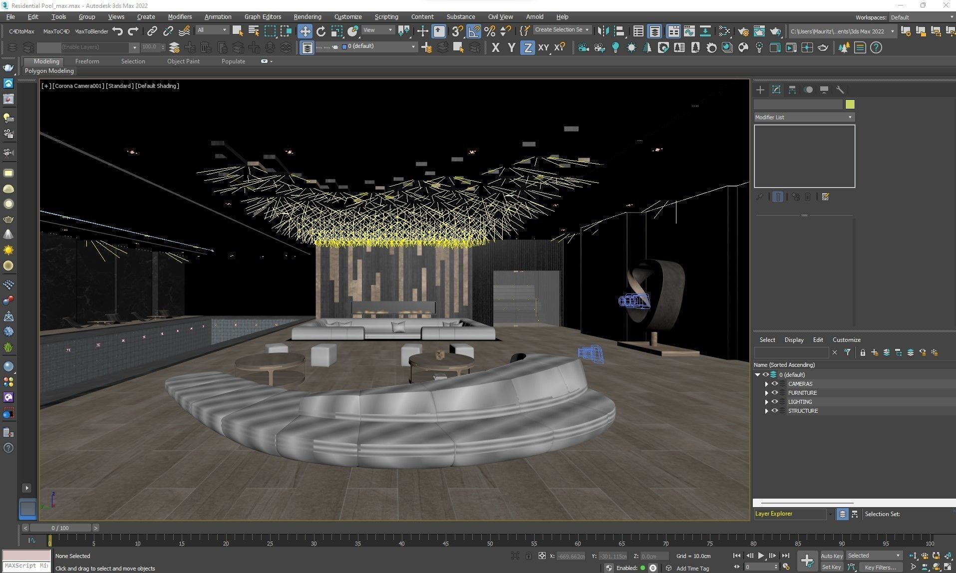 Corona - 3ds Max scene files - Residential Pool Interior 3D model_8