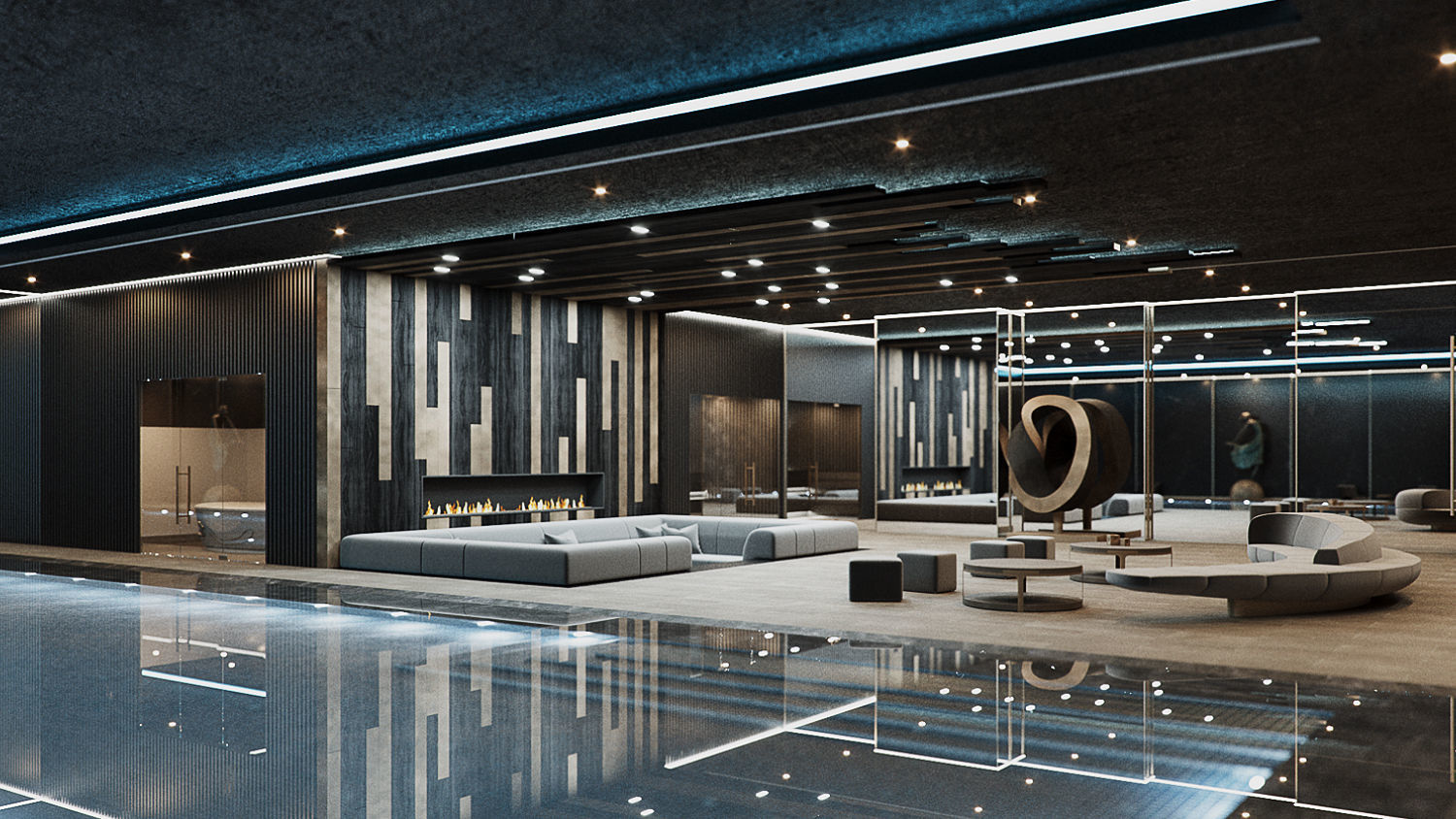 Corona - 3ds Max scene files - Residential Pool Interior 3D model_2