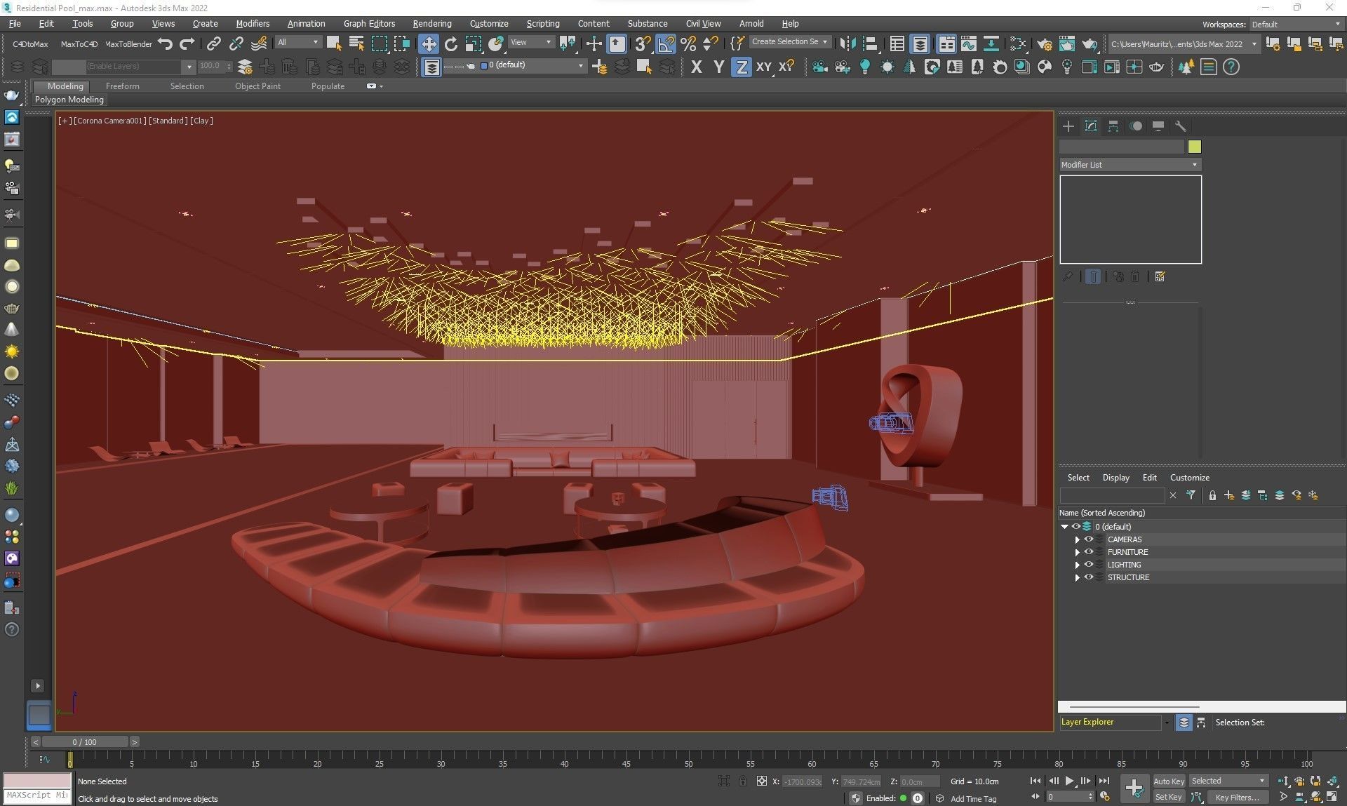 Corona - 3ds Max scene files - Residential Pool Interior 3D model_13