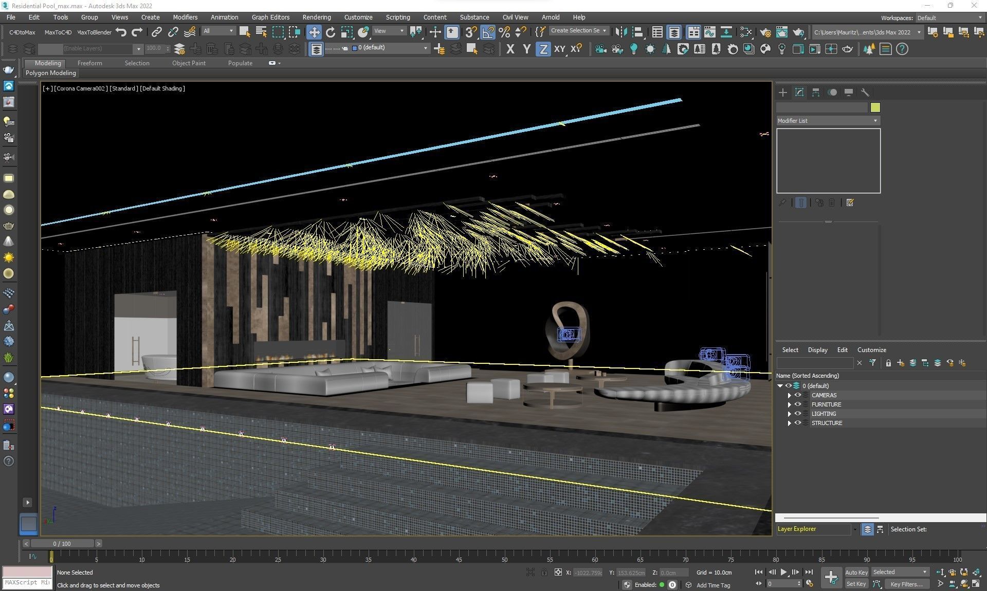 Corona - 3ds Max scene files - Residential Pool Interior 3D model_11