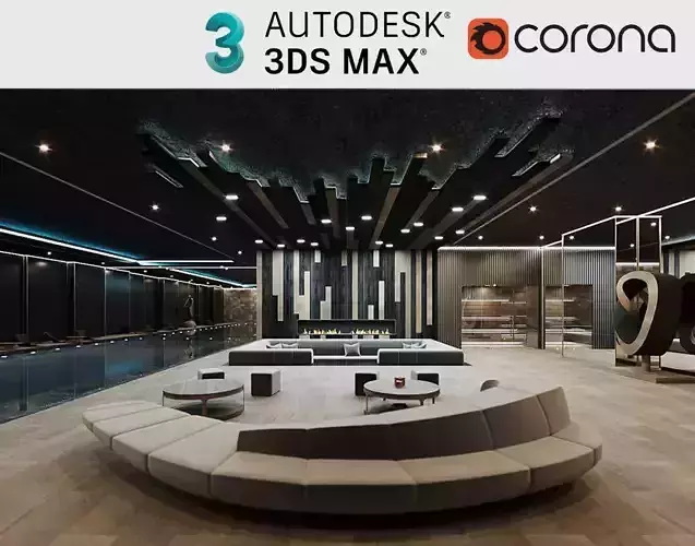 Corona - 3ds Max scene files - Residential Pool Interior 3D model
