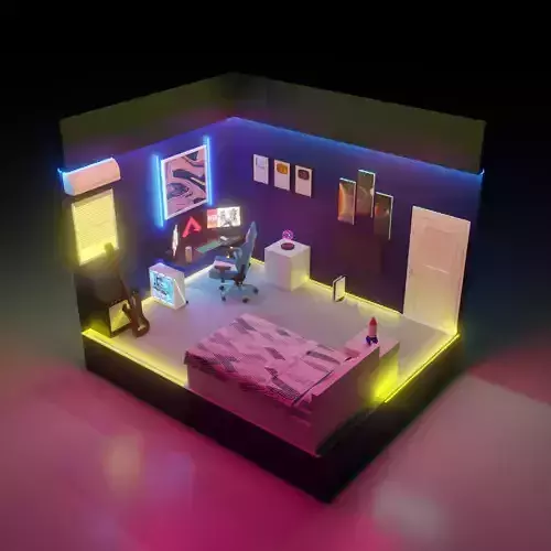 cyberpunk bedroom