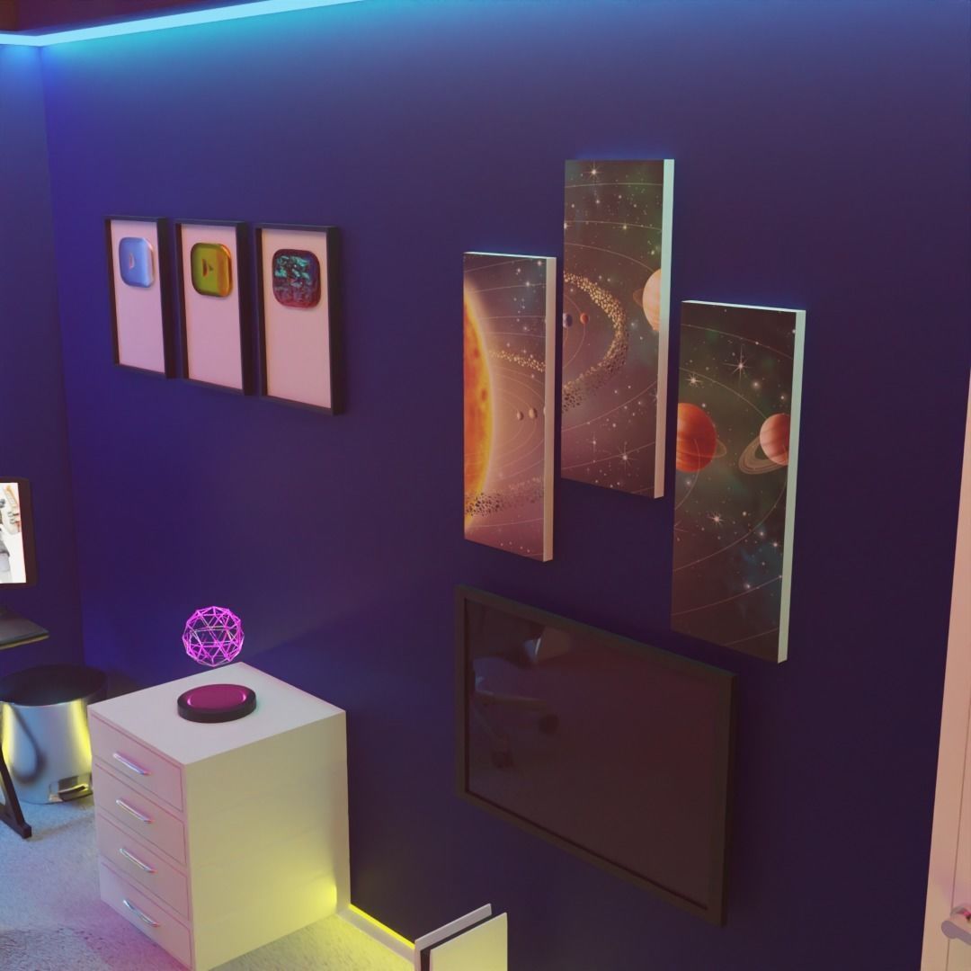 cyberpunk bedroom 3D model_2