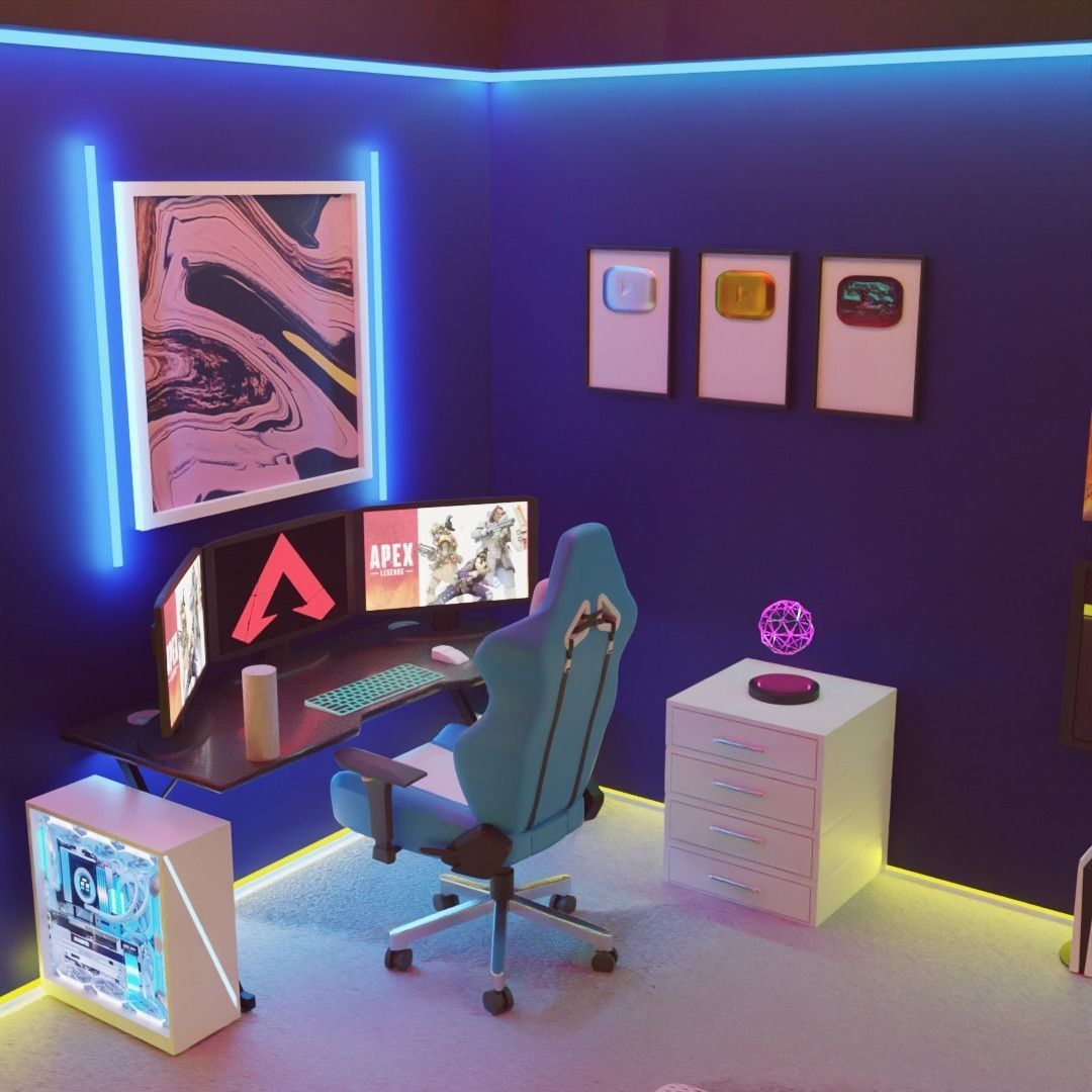 cyberpunk bedroom 3D model_3