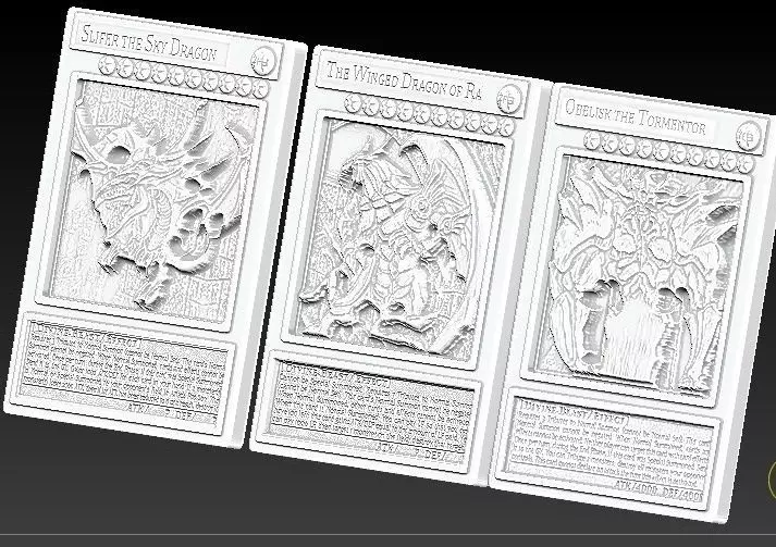 Egyptian God Cards Yu-Gi-Oh 3D print model English version 3D print model_0