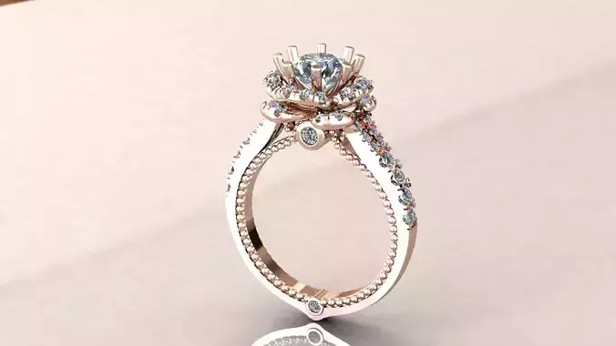  FLOWER RING OF STONES