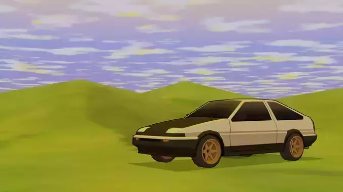 Toyota Corolla Sprinter Trueno AE86 Low-poly 3D model