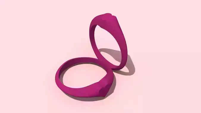 Signet Ring small heart 3D print model
