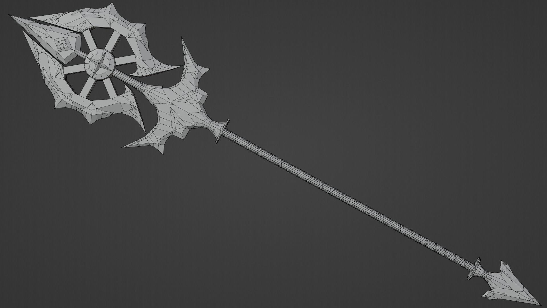 fantasy golden spear  Free low-poly 3D model_6