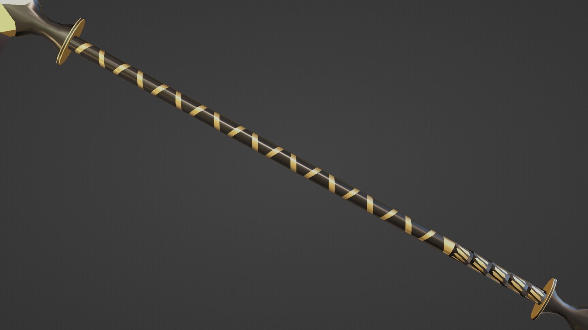 fantasy golden spear  Free low-poly 3D model_9