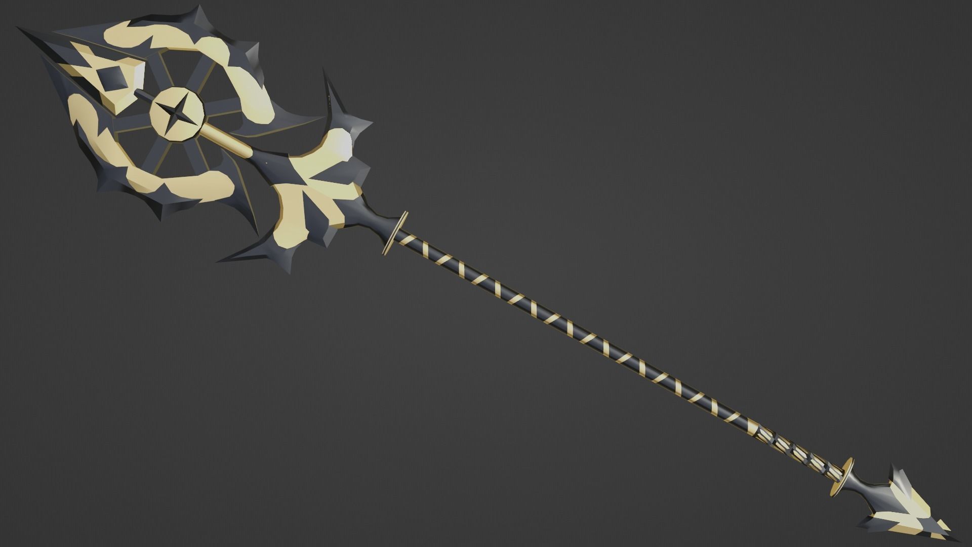 fantasy golden spear  Free low-poly 3D model_3