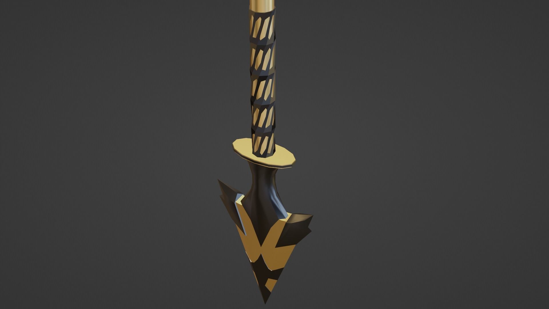 fantasy golden spear  Free low-poly 3D model_13