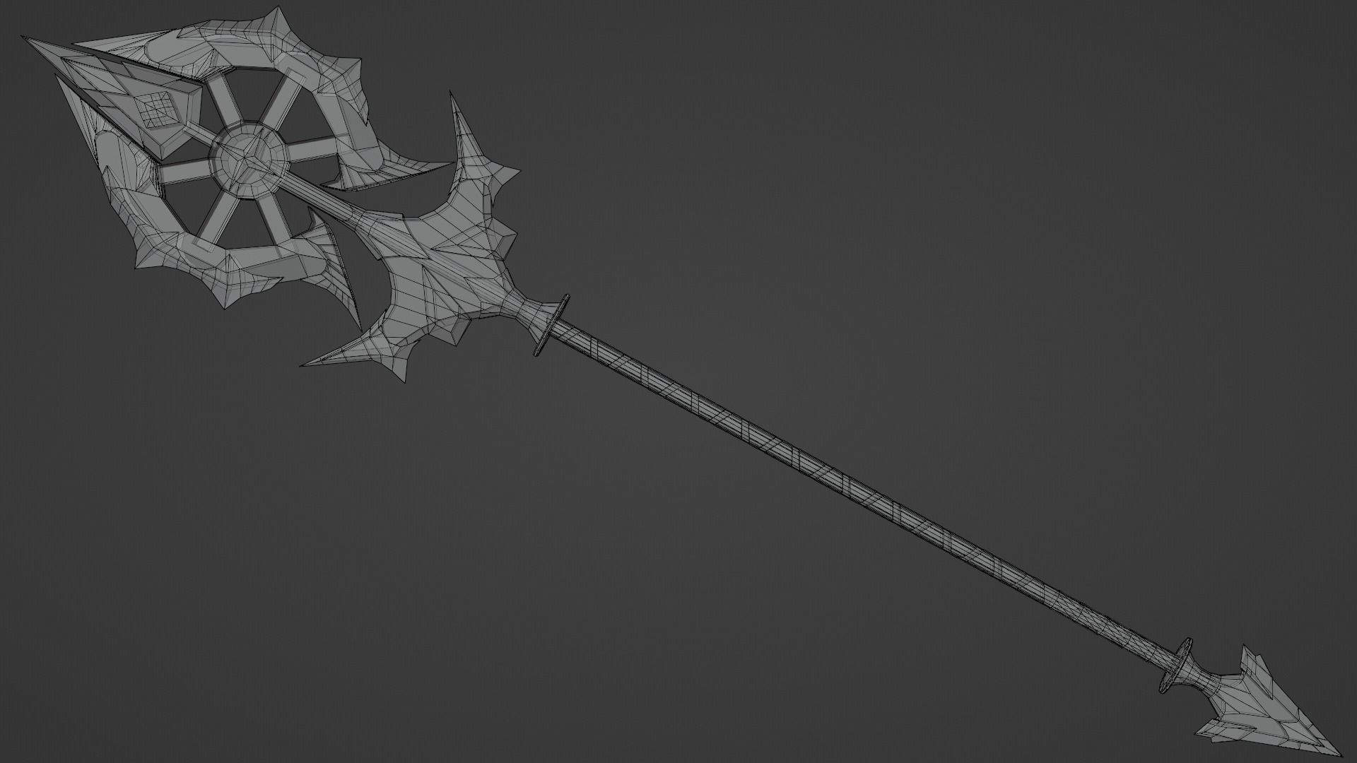 fantasy golden spear  Free low-poly 3D model_5