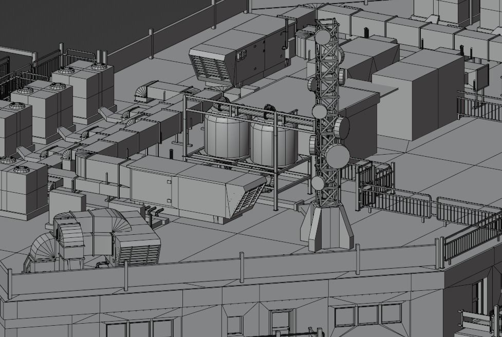 Residential building in diamond shape in 3 settings Low-poly 3D model_21