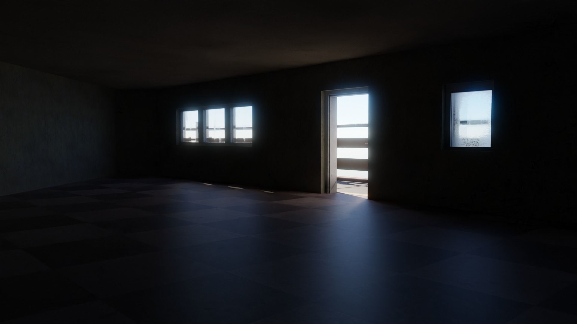 Residential building in diamond shape in 3 settings Low-poly 3D model_24