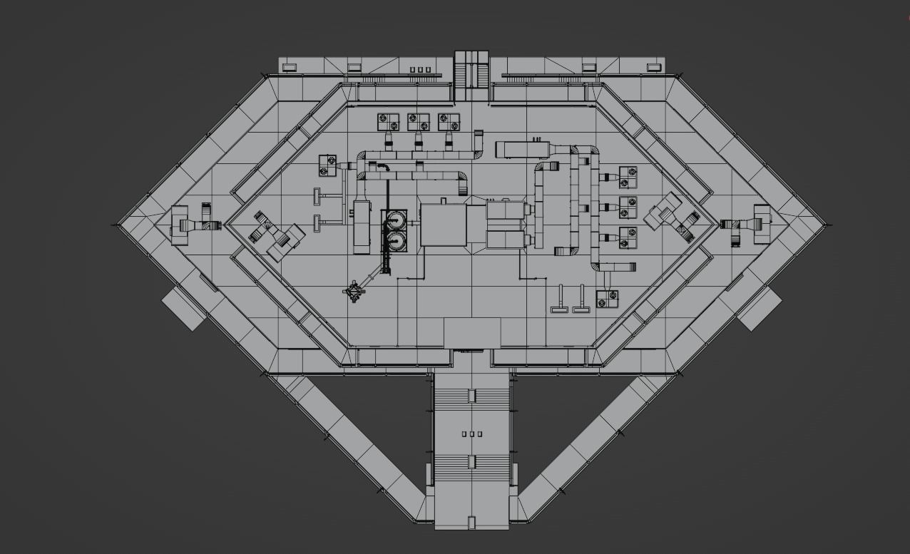Residential building in diamond shape in 3 settings Low-poly 3D model_18