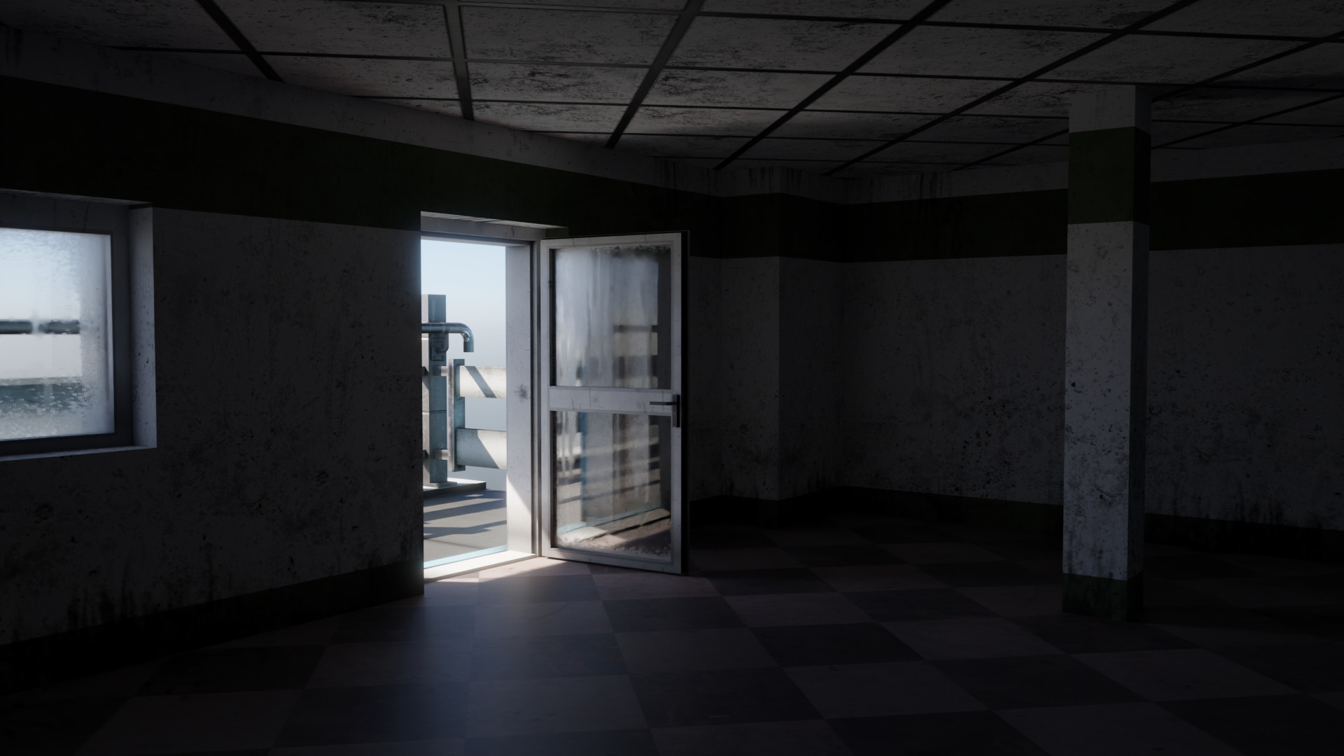 Residential building in diamond shape in 3 settings Low-poly 3D model_15