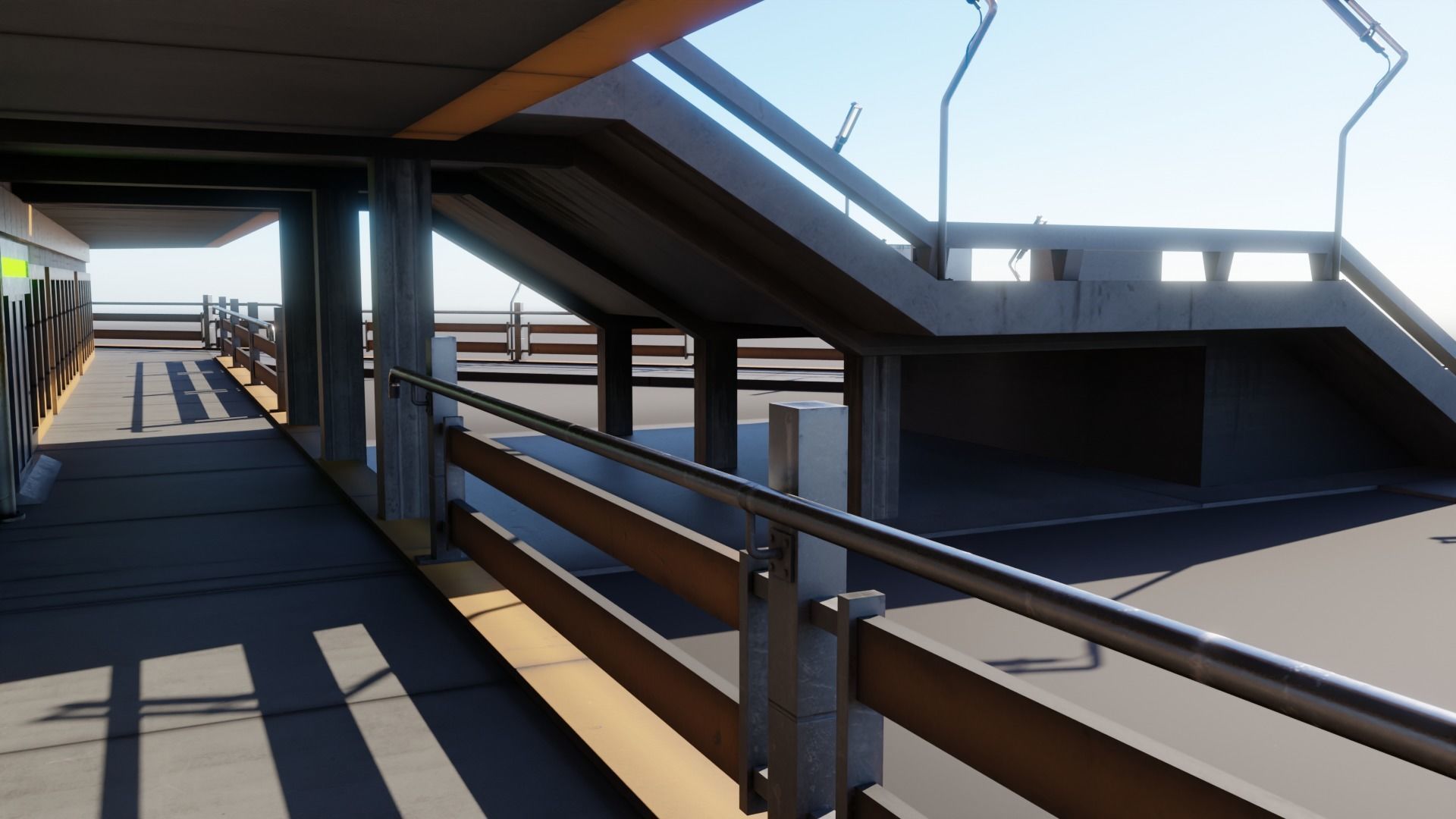 Residential building in diamond shape in 3 settings Low-poly 3D model_11