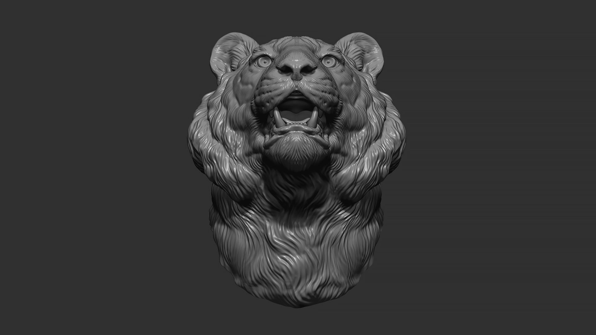 Tiger bust 3D print model_1