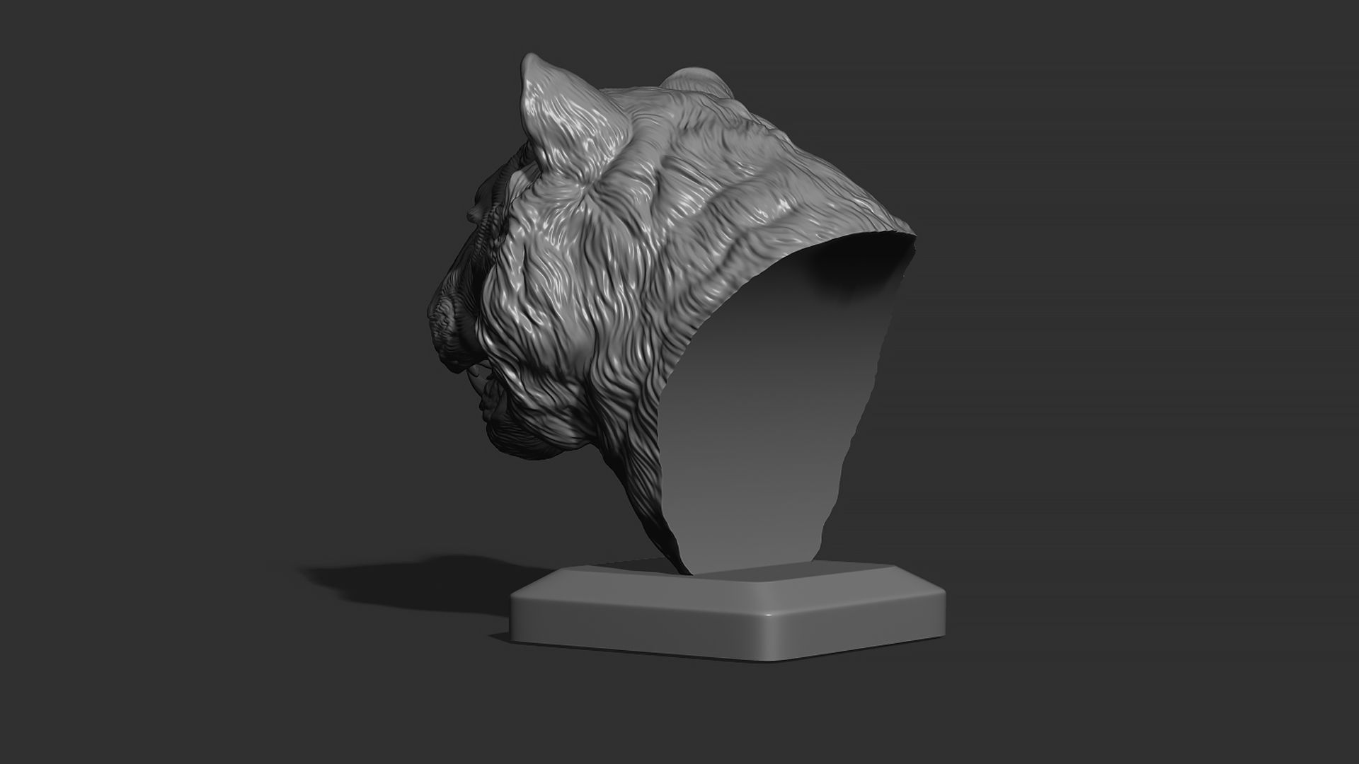 Tiger bust 3D print model_2
