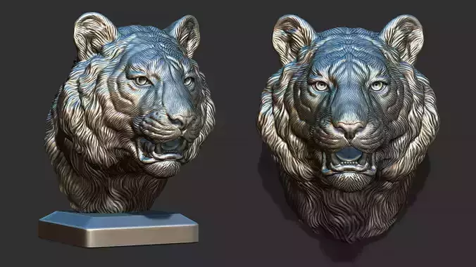 Tiger bust 3D print model