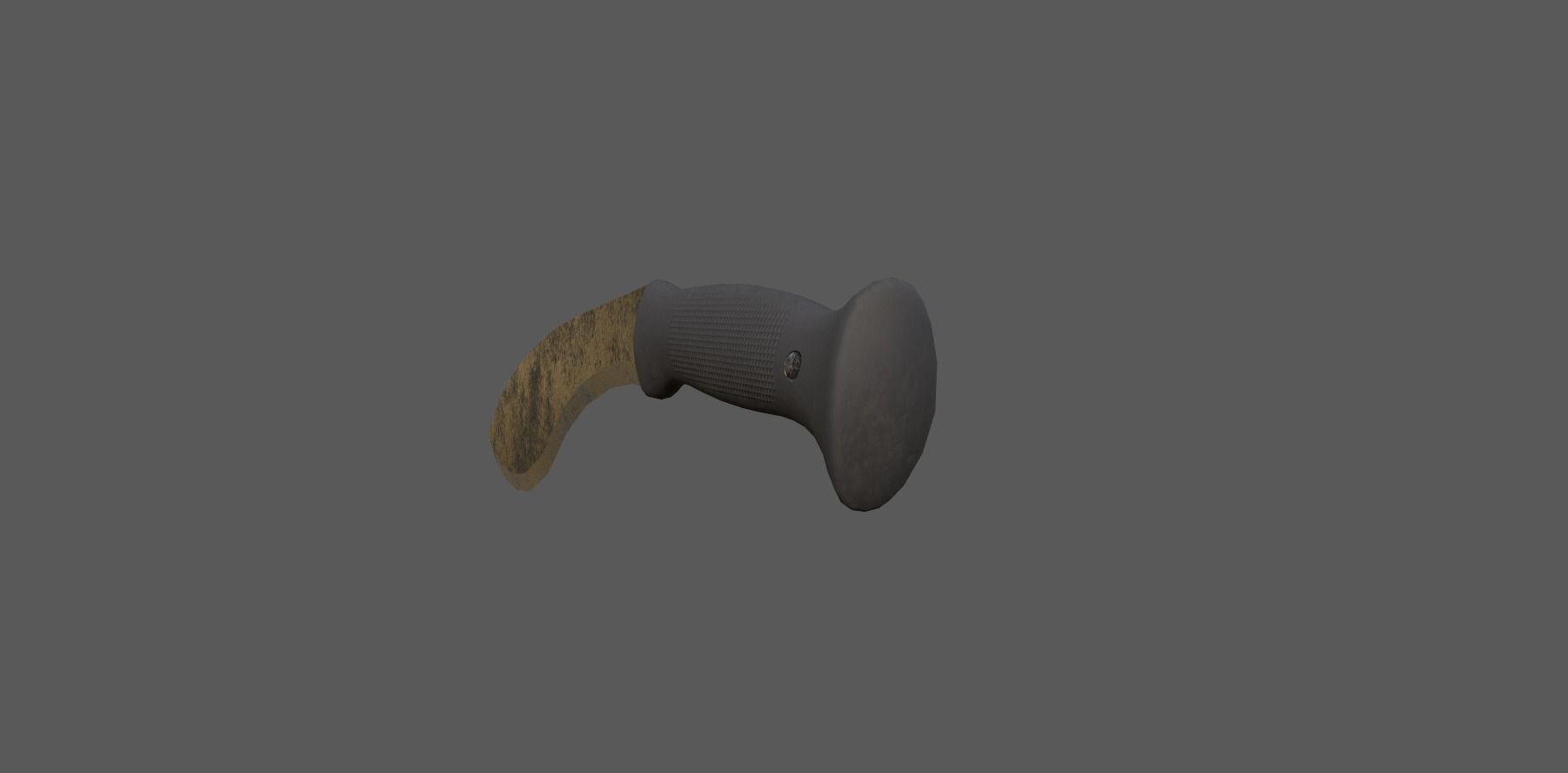 Machete knife Low-poly 3D model_4