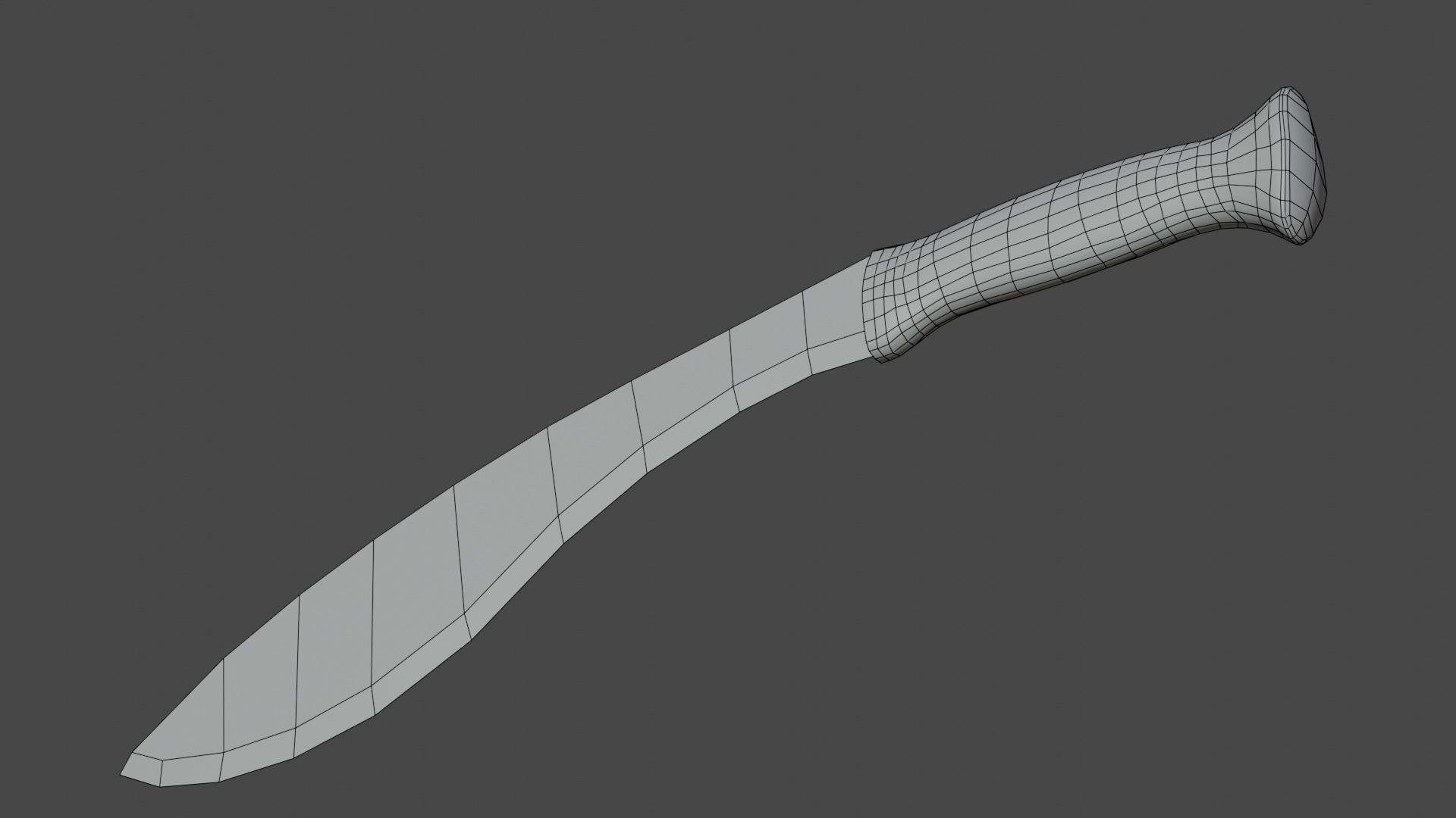 Machete knife Low-poly 3D model_8