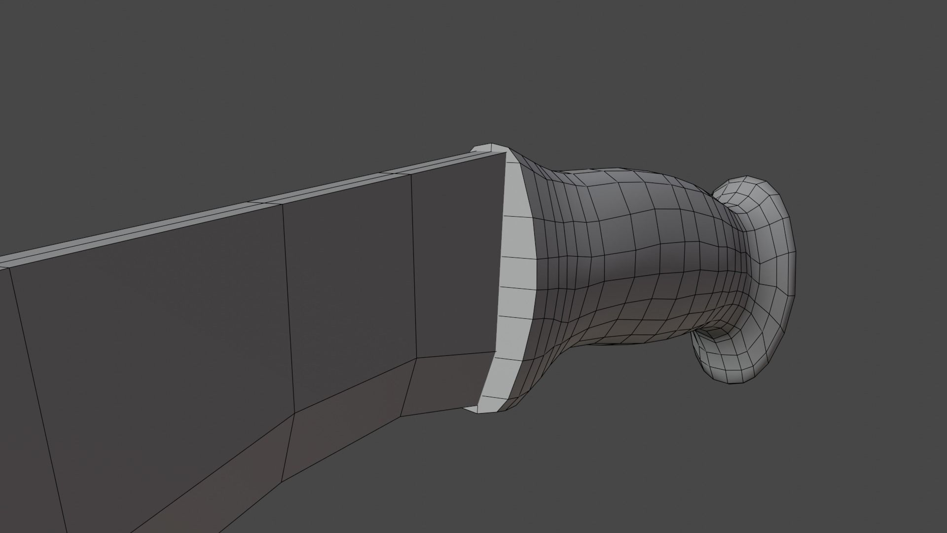 Machete knife Low-poly 3D model_5