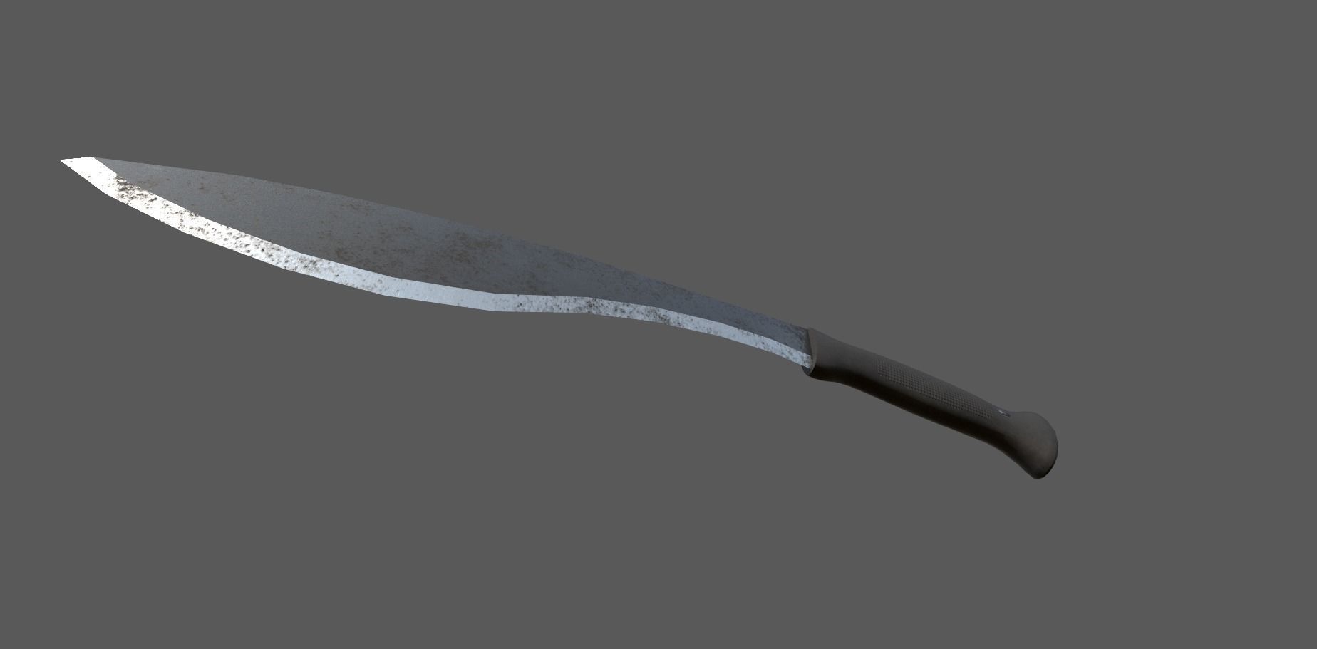 Machete knife Low-poly 3D model_3