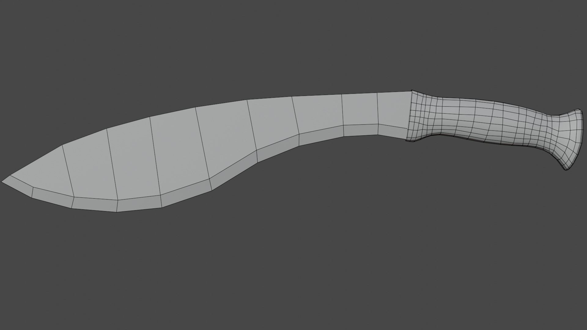 Machete knife Low-poly 3D model_6