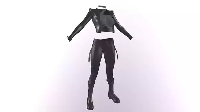 Female leather sci-fi spy outfit