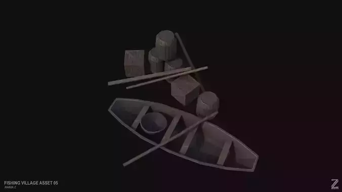 Fishing village asset 05 Low-poly 3D model