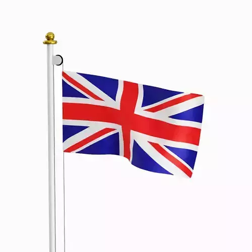 Flag of the United Kingdom Low-poly 3D model