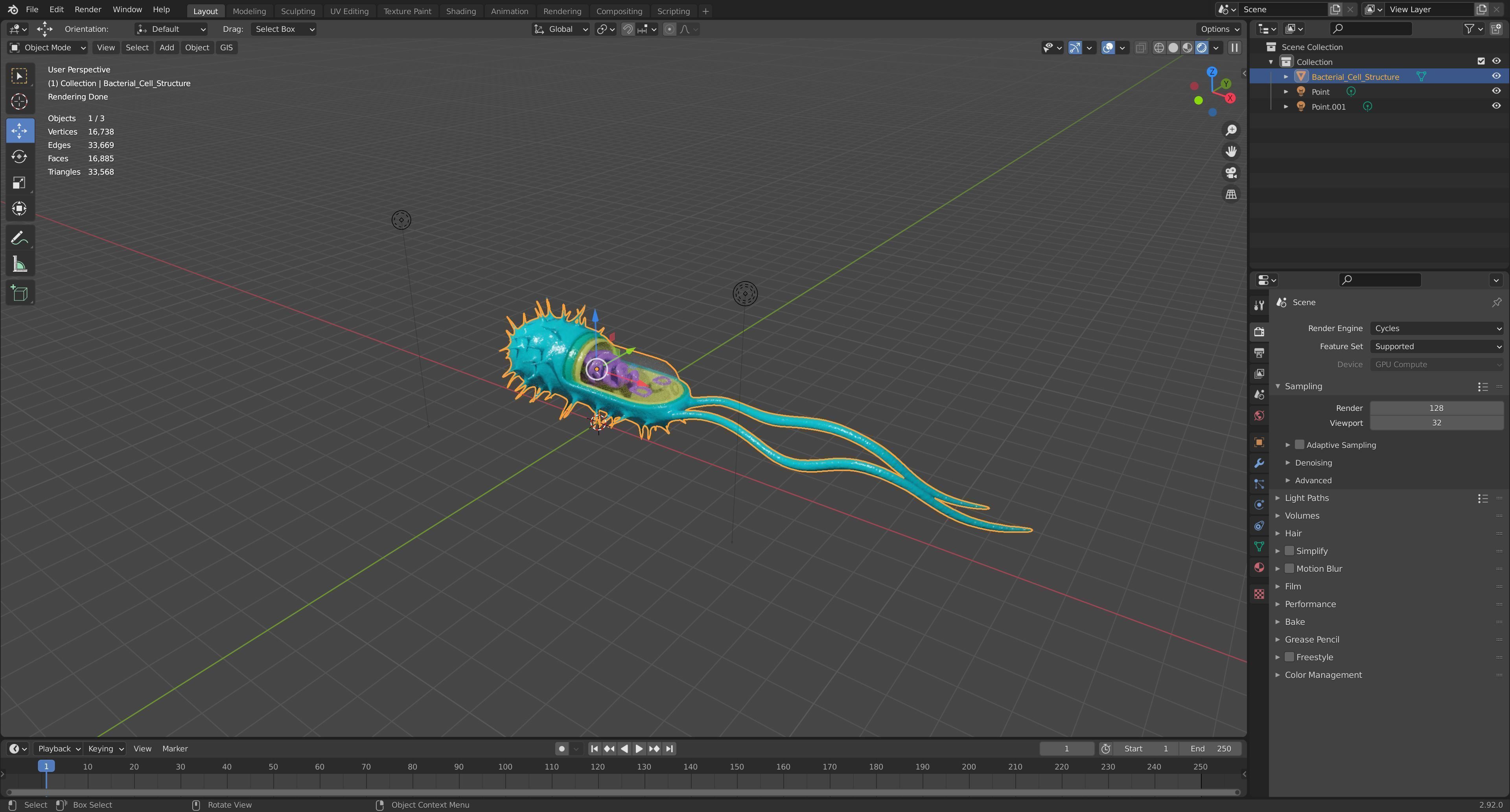 Bacterial Cell Structure 3D model_10