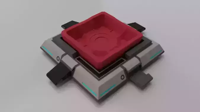 Sci-Fi Platform 02 Low-poly 3D model