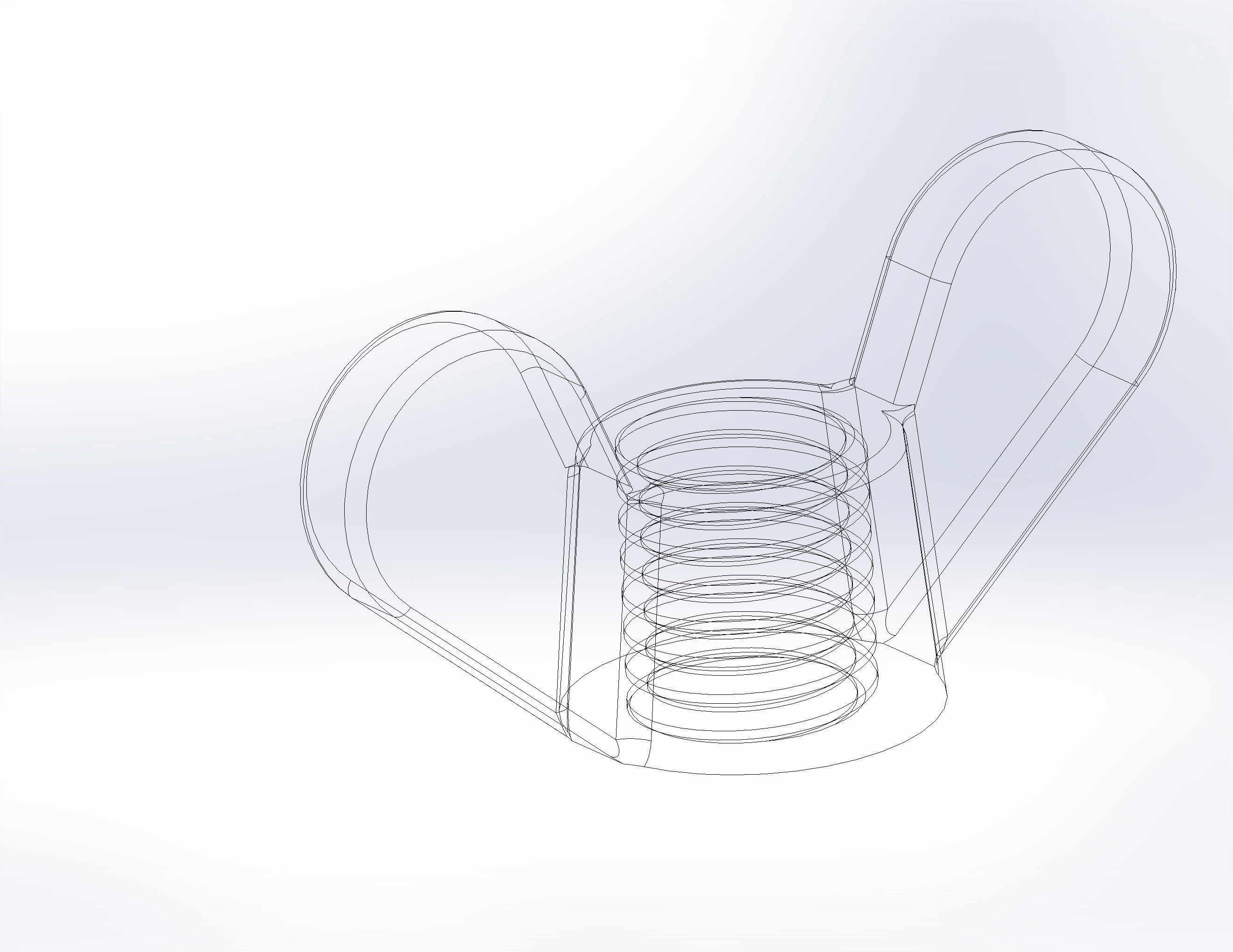 Heandle wing nut M8 3D model_6