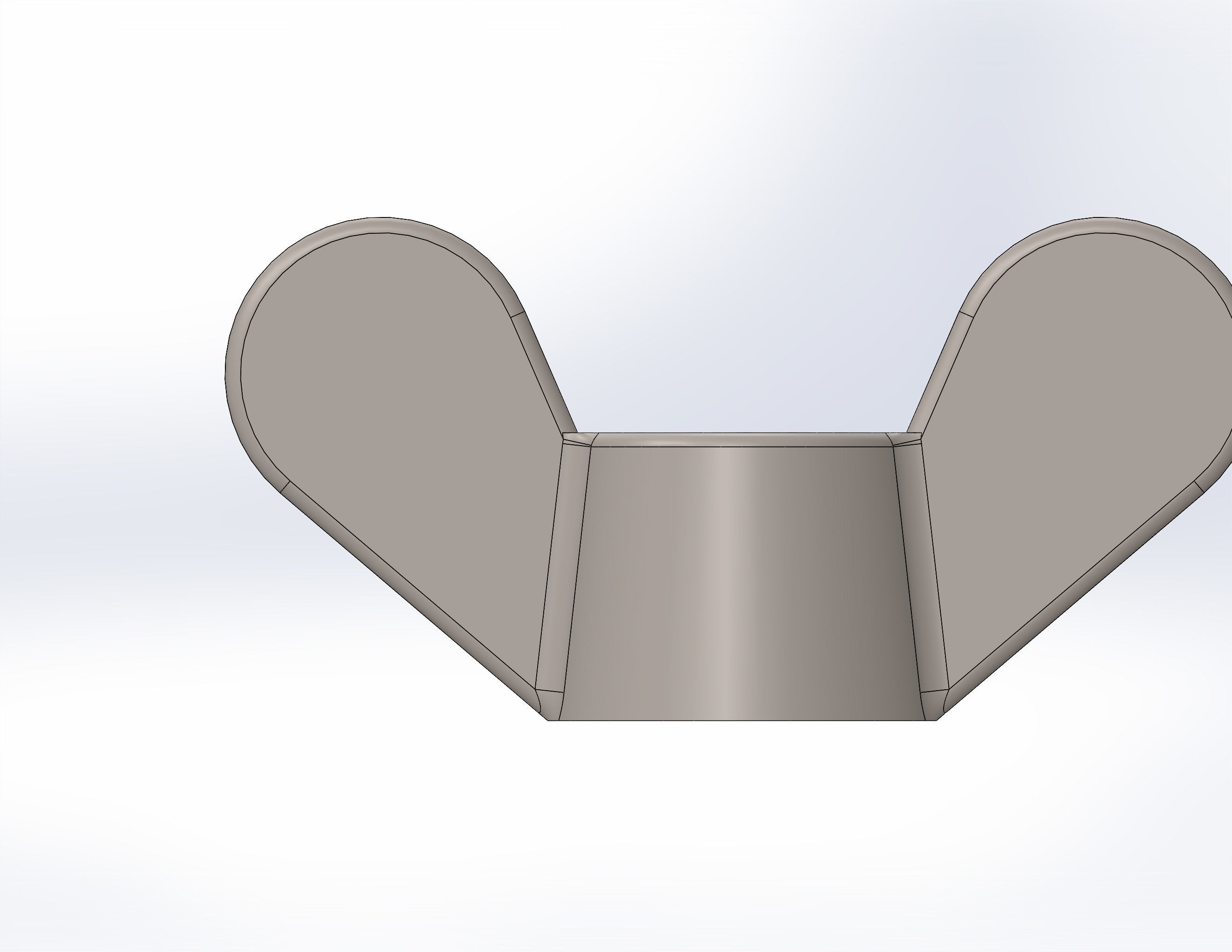 Heandle wing nut M8 3D model_4