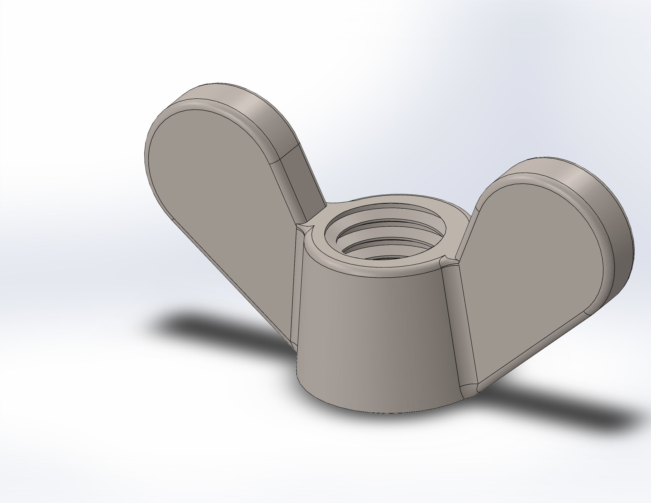 Heandle wing nut M8 3D model_3