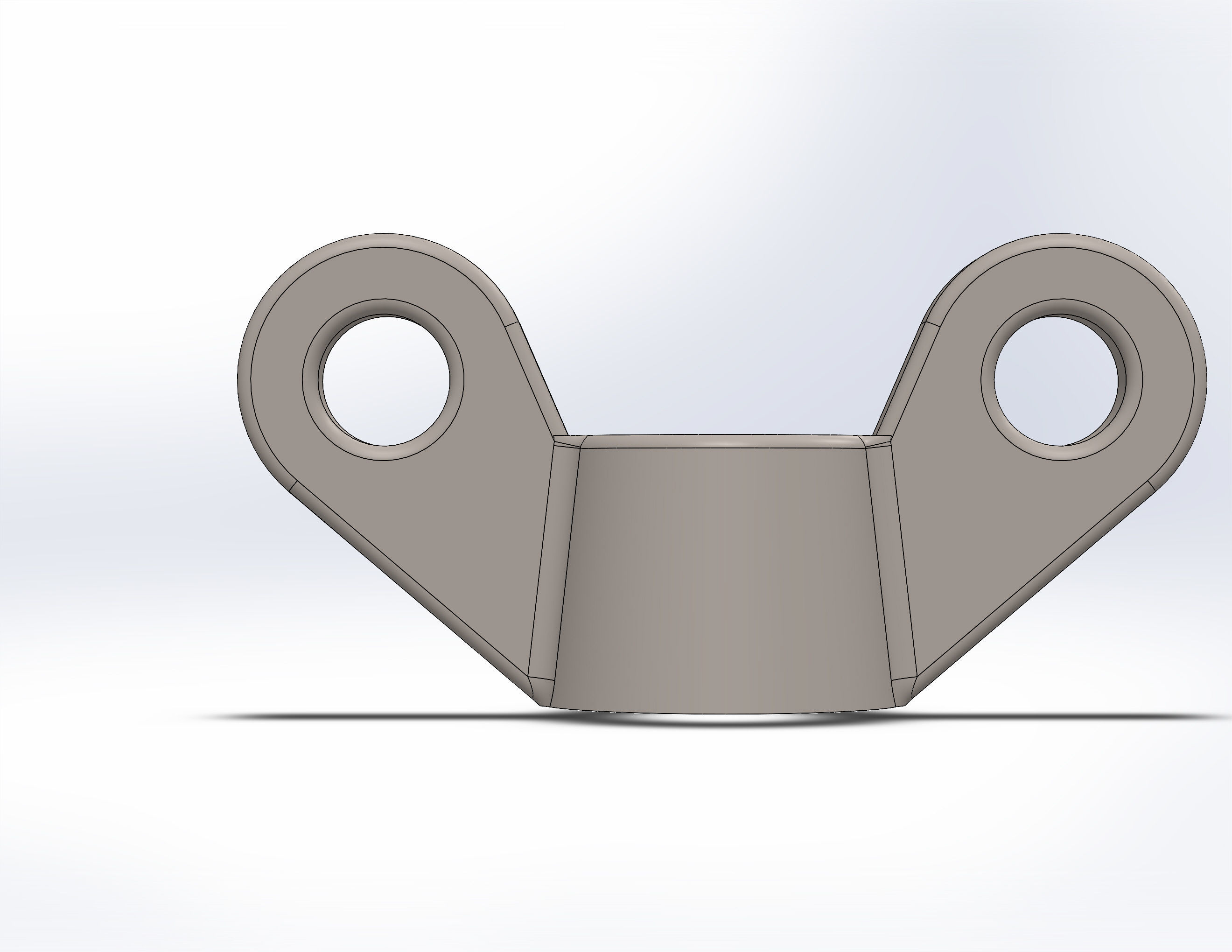 Wing nut M8 with hole 3D model_7