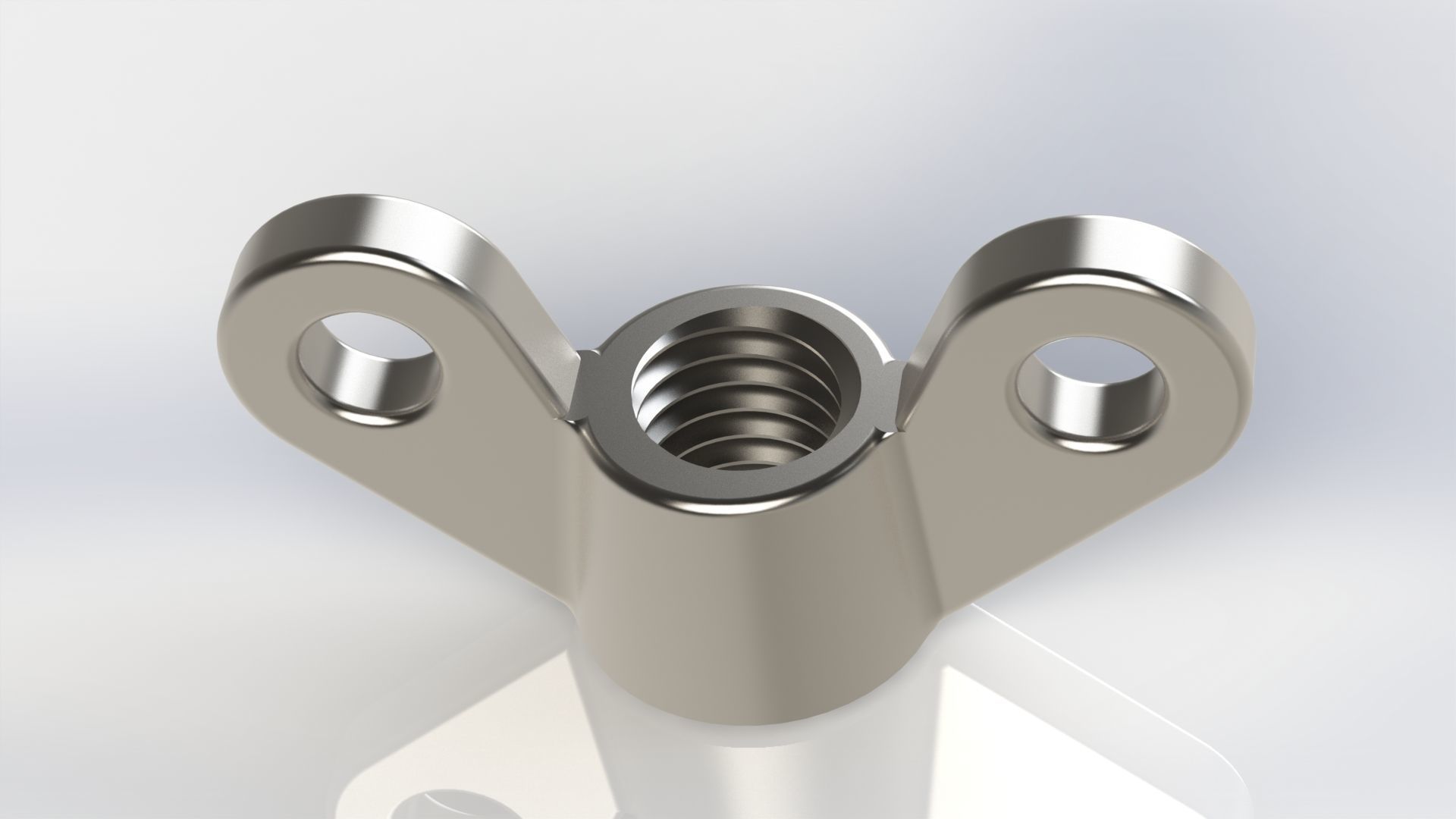 Wing nut M8 with hole 3D model_2